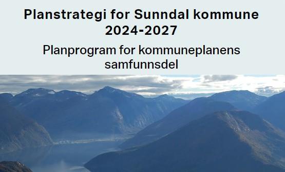 utsnitt av digital planstrategi, med plantittel og bilde av Sunndal og Sunndalsfjorden - Klikk for stort bilde