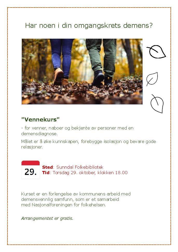 Vennekurs - PLAKAT - Klikk for stort bilde